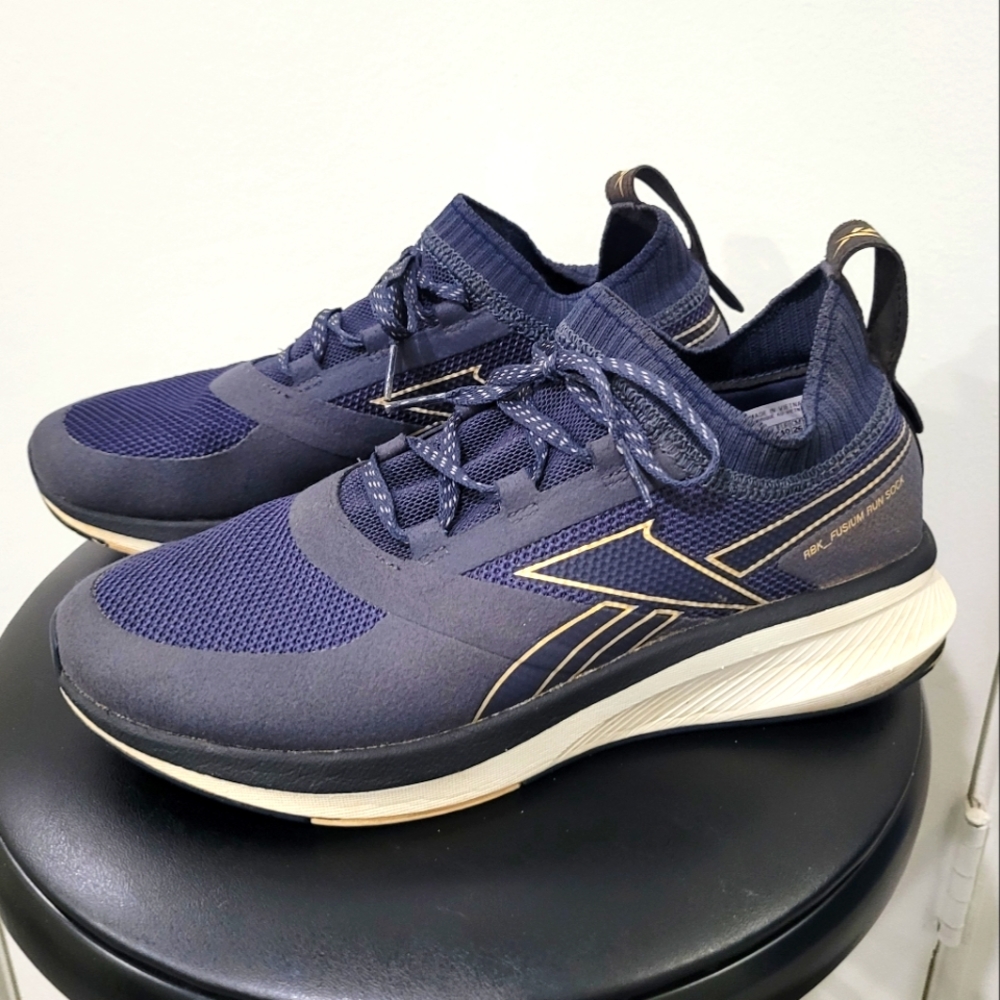 Reebok Fusium Run Sock, Navy/Gold